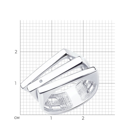 Серебряное кольцо с бриллиантом