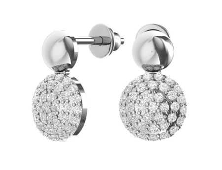 Серебряные серьги-пусеты с бесцветными фианитами