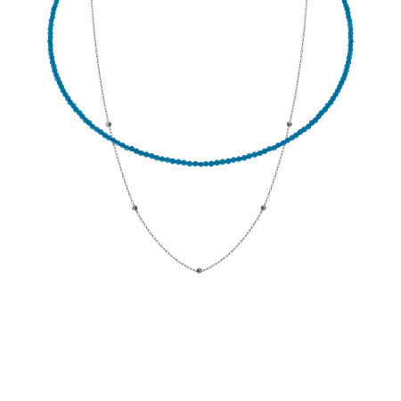 Колье из серебра с бирюзой синтетической