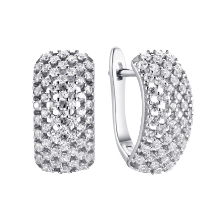 Серебряные серьги с фианитом