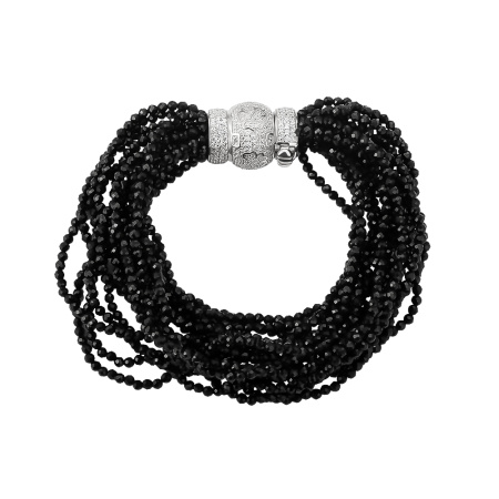 Браслет из серебра с шпинелью и фианитами