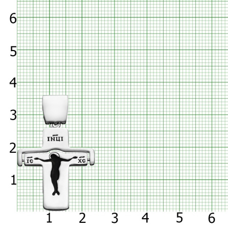Серебряный крест с распятием родированный