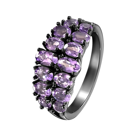 Кольцо из серебра с аметистами