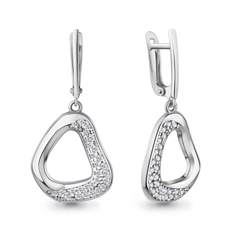 Серьги из серебра с фианитами