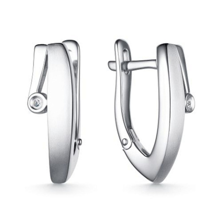 Серьги из серебра с бриллиантом