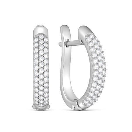 Серьги из серебра с фианитами