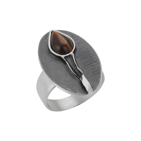 Кольцо из серебра с тигровым глазом
