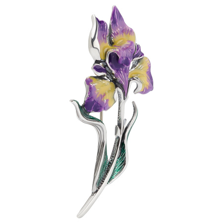 Брошь из серебра с эмалью «Ирис»