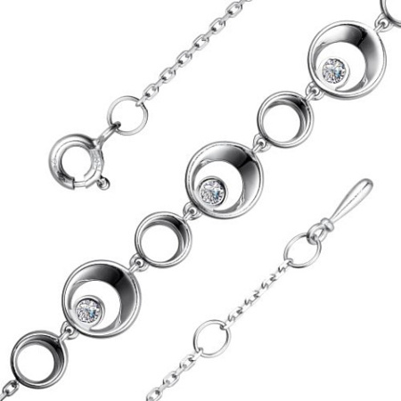 Браслет из серебра с бриллиантом