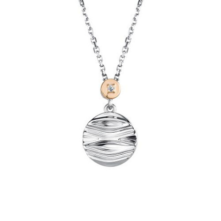 Серебряное колье с бриллиантом