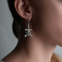 Серебряные серьги «Караул»