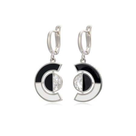 Cеребряные серьги-подвески «B&W»