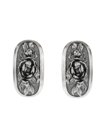 Серьги из серебра «Пионы»