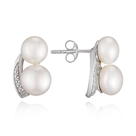 Серебряные серьги с жемчугом