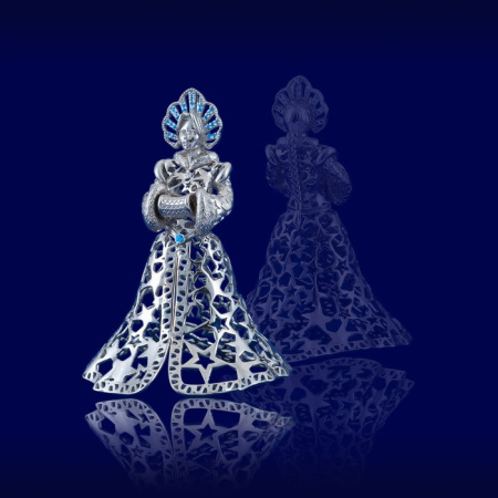 Елочная игрушка из серебра «Снегурочка»