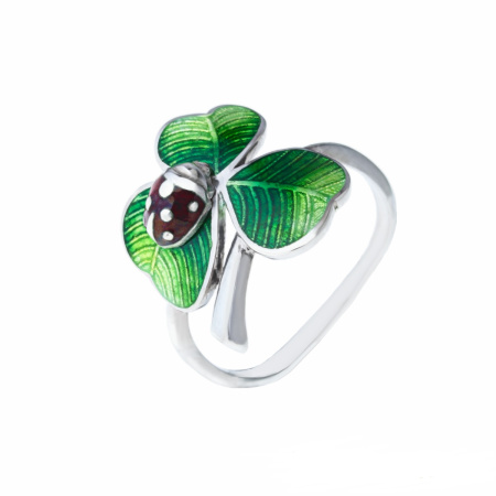 Кольцо из серебра « Божья коровка»