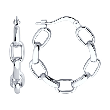 Серьги из серебра «Цепи»