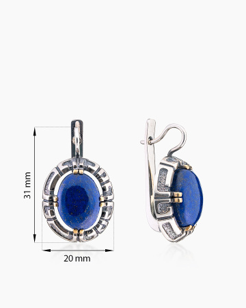 Серьги из серебра с камнем лазурит