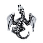 Кольцо из серебра «Дракон»