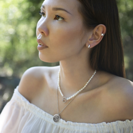 Серебряная моно серьга