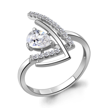 Кольцо из серебра с фианитами