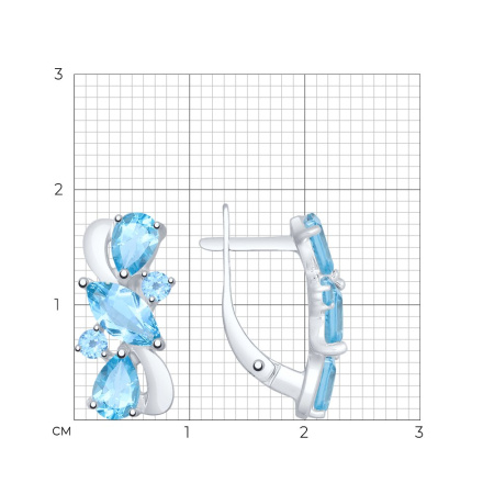 Серебряные серьги с топазами