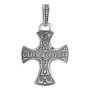 Серебряный крестик с гранатом