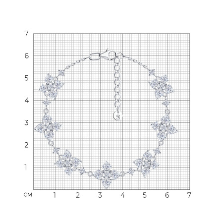 Браслет из серебра с фианитами