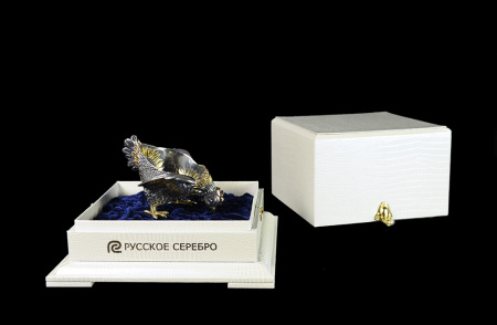 Подставка для яйца «Курочка Ряба» из серебра