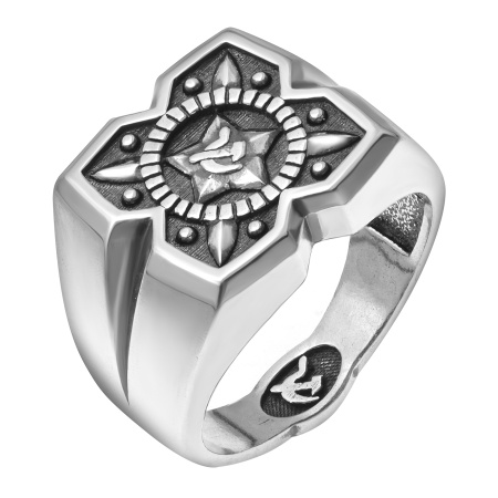 Серебряное мужское кольцо «Серп и молот»