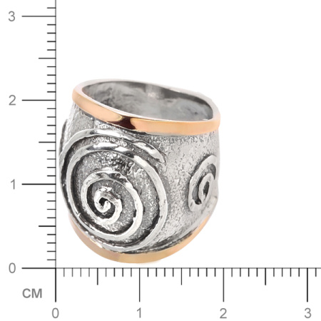 Серебряное кольцо с золотом