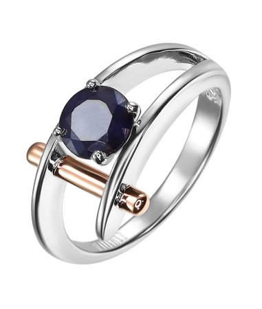 Кольцо из серебра с натуральным сапфиром