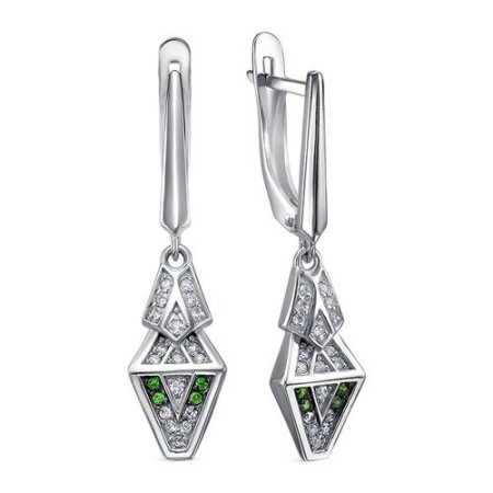 Серьги из серебра с фианитами
