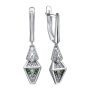 Серьги из серебра с фианитами
