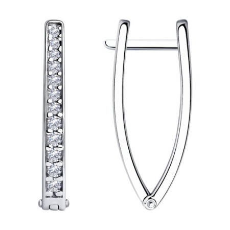 Серьги из серебра с фианитами