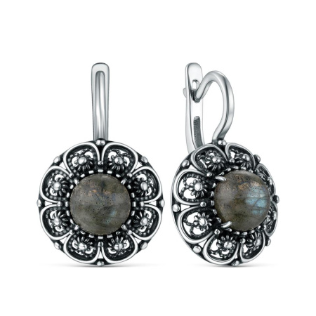 Серьги из серебра с лабрадоритом