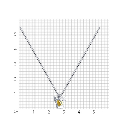Серебряное колье с бриллиантом «Ангел»