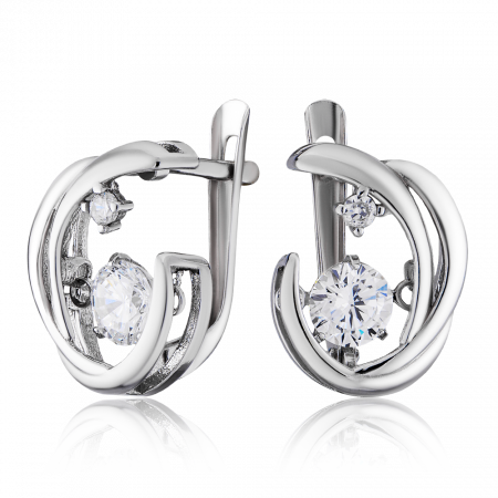 Серебряные серьги с фианитом