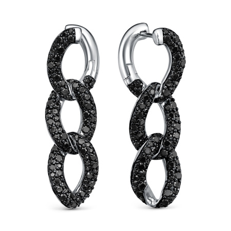 Серьги из серебра со шпинелью «Цепь»