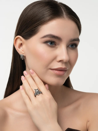 Серьги из серебра 925 Череп Баба Яга