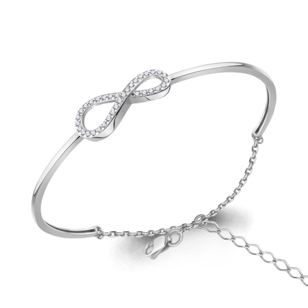 Браслет из серебра с фианитами