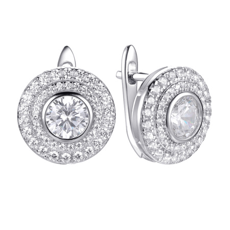 Серебряные серьги с фианитами