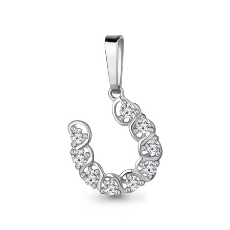 Серебряная подвеска с фианитами «Подкова»