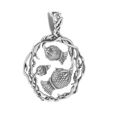 Серебряный кулон «Чертополох»