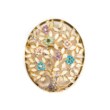 Серебряная брошь «Дерево Счастья»