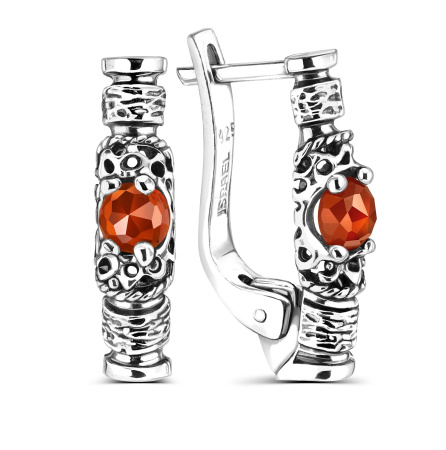 Серебряные серьги с сердоликом