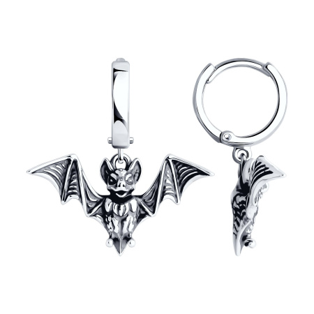 Серьги из серебра «Летучая мышь»