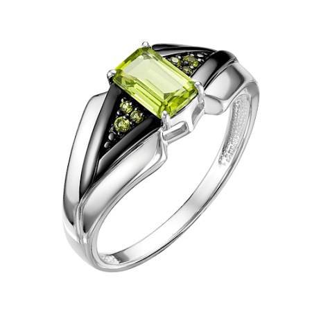 Серебряное кольцо с хризолитом