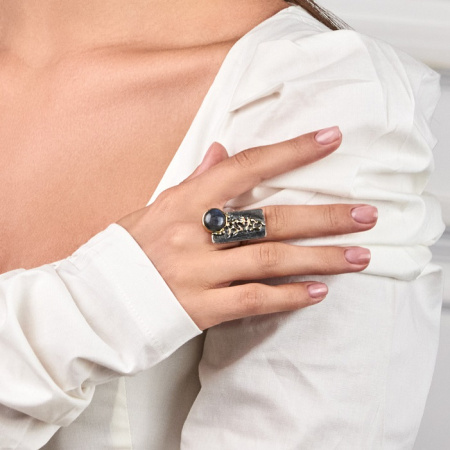 Серебряное кольцо «Лабрадоритовые Сумерки»