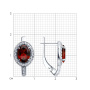 Серебряные серьги с гранатом и фианитами